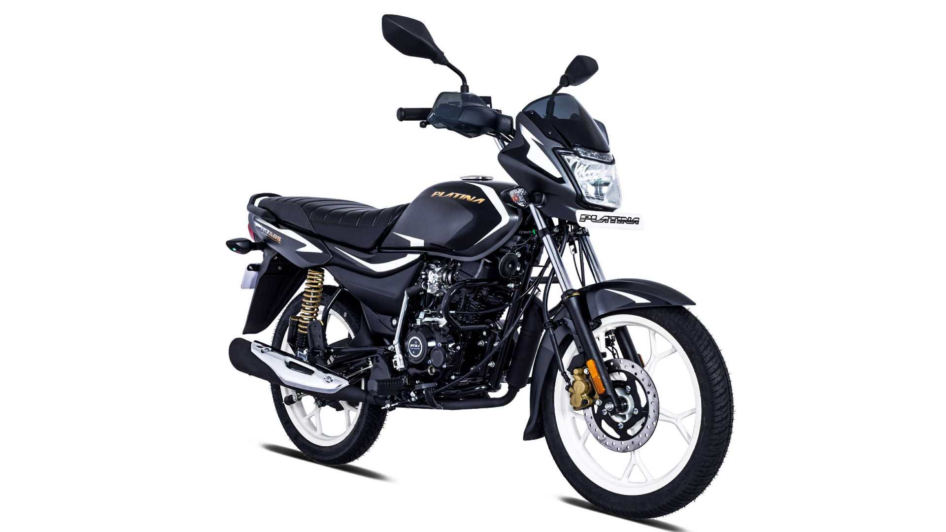 The Bajaj Platina 110 ABS features single-channel ABS, coupled with a 240mm front disc brake. Image: Bajaj