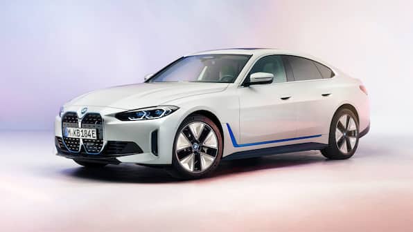 BMW i4 electric four-door coupe showcased in production form