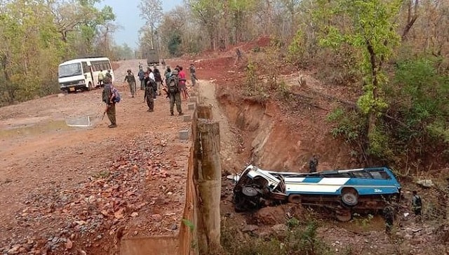 Five policemen killed, 13 injured in Naxal attack on bus in Chhattisgarh’s Narayanpur Five policemen killed, 13 injured in Naxal attack on bus in Chhattisgarh’s Narayanpur