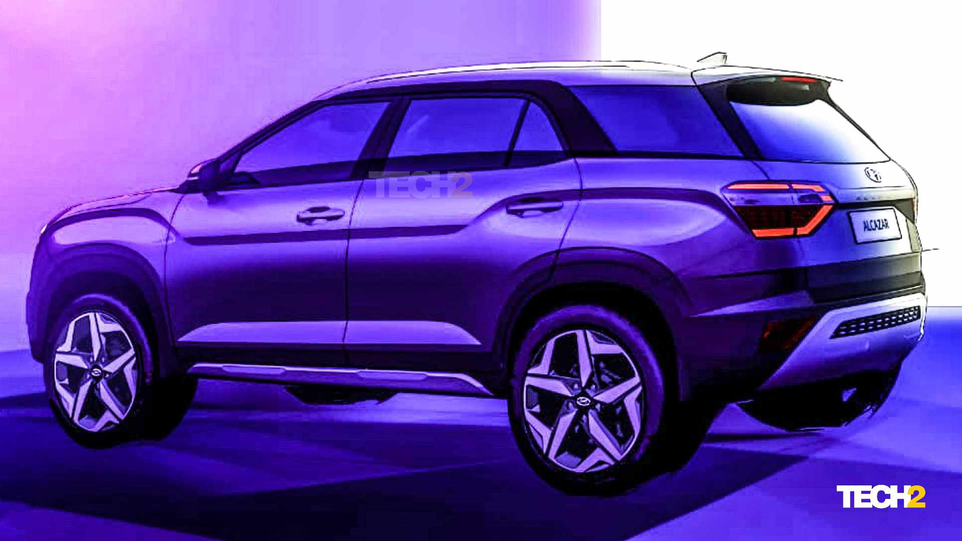 Based on the Creta, the Hyundai Alcazar features a completely new tail section. Image: Hyundai