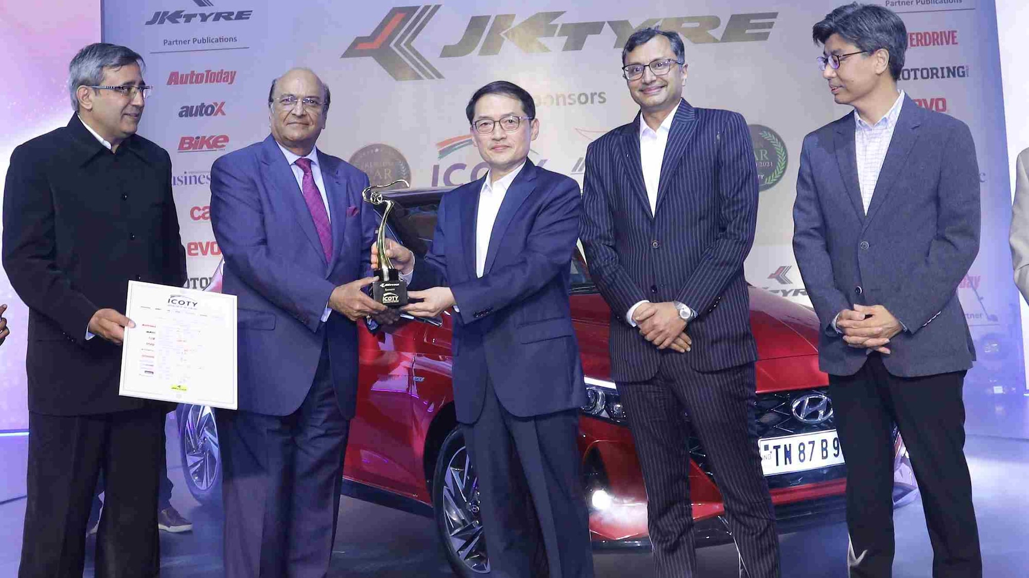 The third-gen Hyundai i20 follows in the footsteps of the Hyundai Venue, which was crowned Indian Car of the Year in 2020. Image: JK Tyre