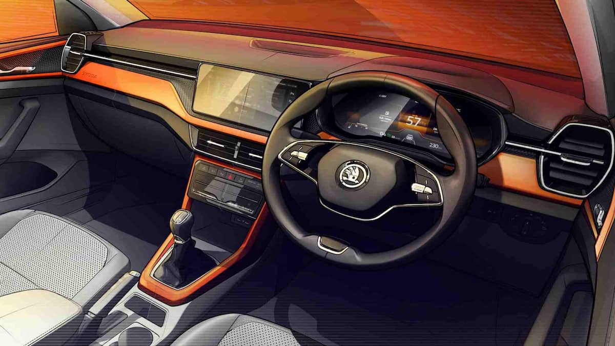Skoda Kushaq interior previewed in design sketches, SUV to debut on 18