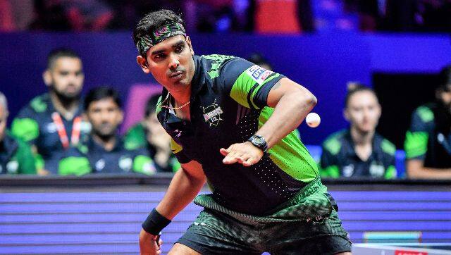 Achanta Sharath Kamal knocked down Sweden’s Mattias Falck 2-1 while representing the Team Warriors. UTT Media