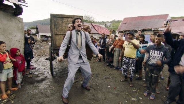 Sacha Baron Cohen in a scene from Borat Subsequent Moviefilm.