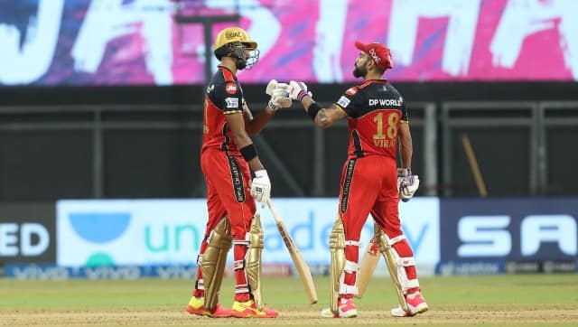 RCB skipper Virat Kohli and Devdutt Padikkal in action during IPL 2021. Sportzpics 