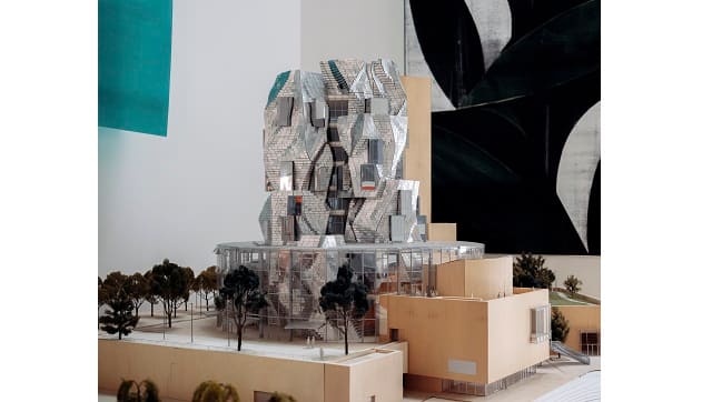 A model of the Luma Arles cultural center, opening this summer in Arles, France, at Frank Gehry's architecture studio in Los Angeles, April 6, 2021. (Erik Carter/The New York Times)