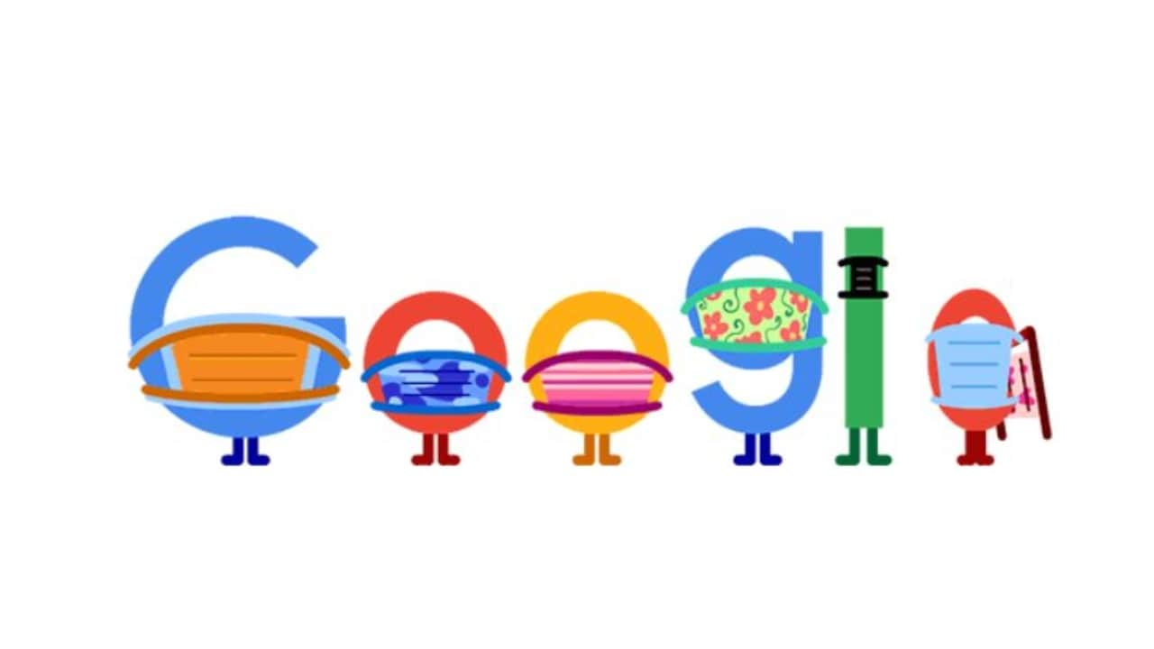 Google Doodle reminds us to wear a mask while practicing social