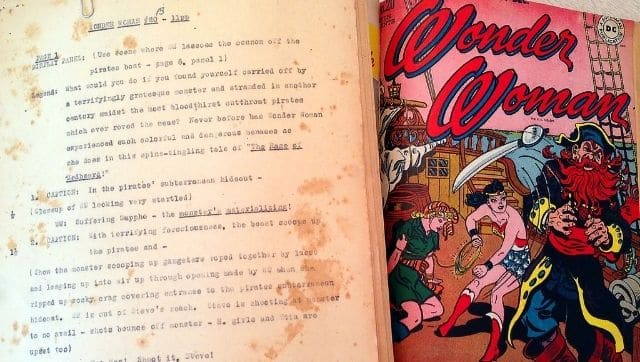 A Wonder Woman script written by Joye Hummel Murchison Kelly. © 2021 The New York Times