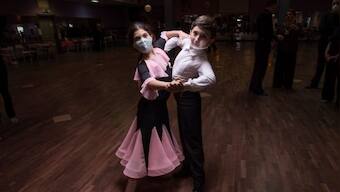 Ballroom dancers in Italy prepare for national championship while observing COVID-19 precautions