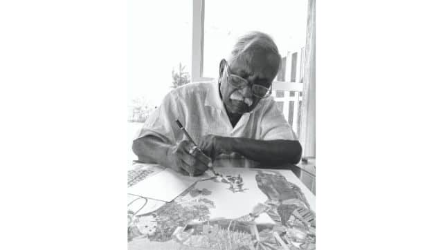 Artist Laxma Goud at work