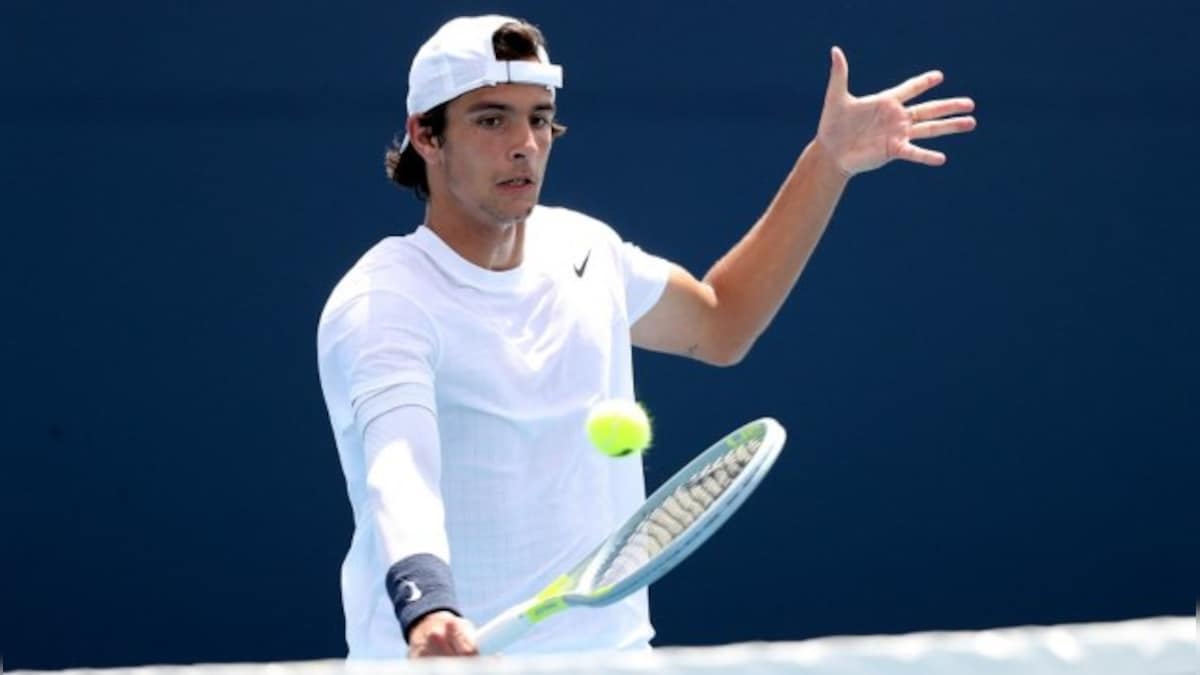 Sardegna Open: Lorenzo Musetti saves four match points to beat top-seeded Daniel Evans