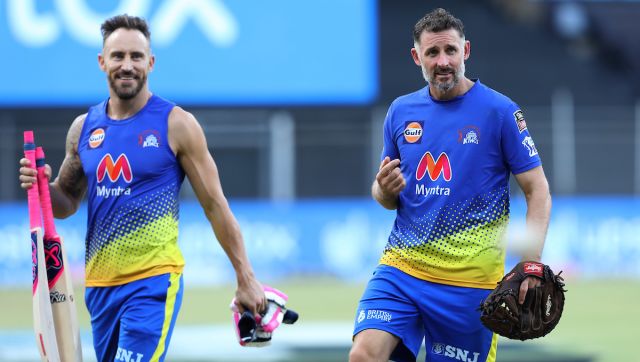 IPL 2021: Michael Hussey's salt n' pepper look, Riyan Parag's selfie celebration in lighter side of things IPL 2021: Michael Hussey's salt n' pepper look, Riyan Parag's selfie celebration in lighter side of things