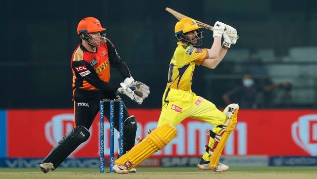 Rururaj Gaikwad relied on picking the gaps to score at a rapid pace against SRH. Image: Sportzpics