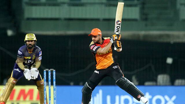 SRH's Manish Pandey plays a shot during their match against KKR. Sportzpics