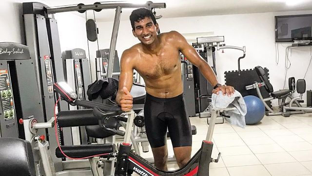 Vishnu Saravanan during one of his gym sessions. Instagram/vishnu.saravanan 