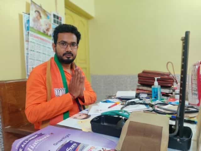 Mukul Adhikari is the, BJP candidate from Ranaghat South Assembly constituency in Nadia. Image courtesy Parth MN