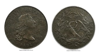 No stars, flowing hair: Prototype of first US silver dollar coins to go up for auction on Friday