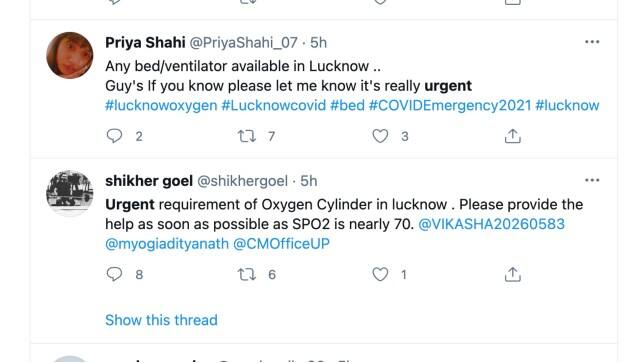Example tweets returned when performing a geolocation search for the area around Lucknow. Image courtesy: Bellingcat Investigative Tech Team