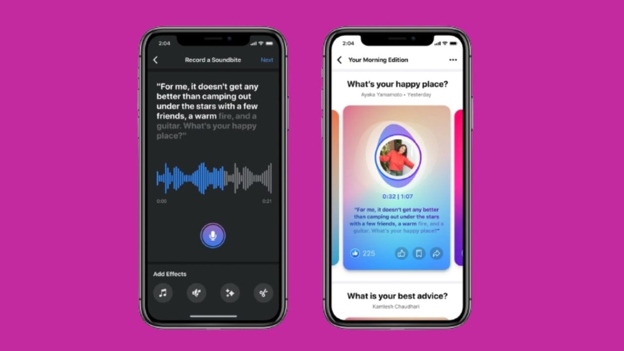 Facebook will now allow users to record Soundbites — short-form, creative audio clips.