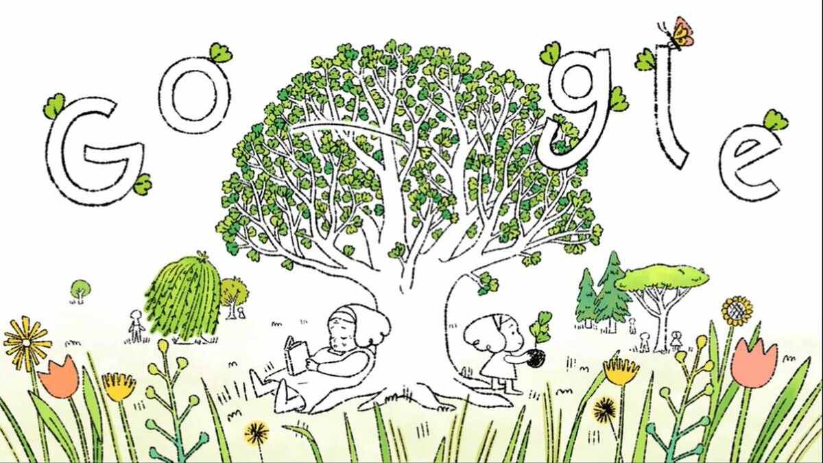 The Earth Day 2021 Google Doodle video aims to encourage more people to plant trees. Image: Google/Sophie Diao