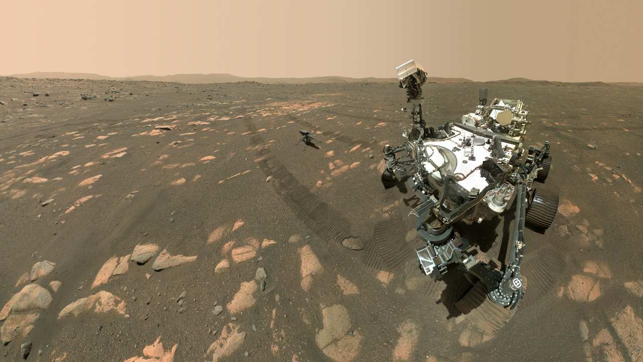 NASA’s Perseverance Mars rover took a selfie with the Ingenuity helicopter. Image credit: NASA