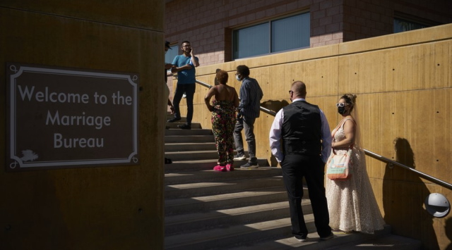 Unique 4/3/21 date draws lines for Las Vegas wedding licenses Unique 4/3/21 date draws lines for Las Vegas wedding licenses