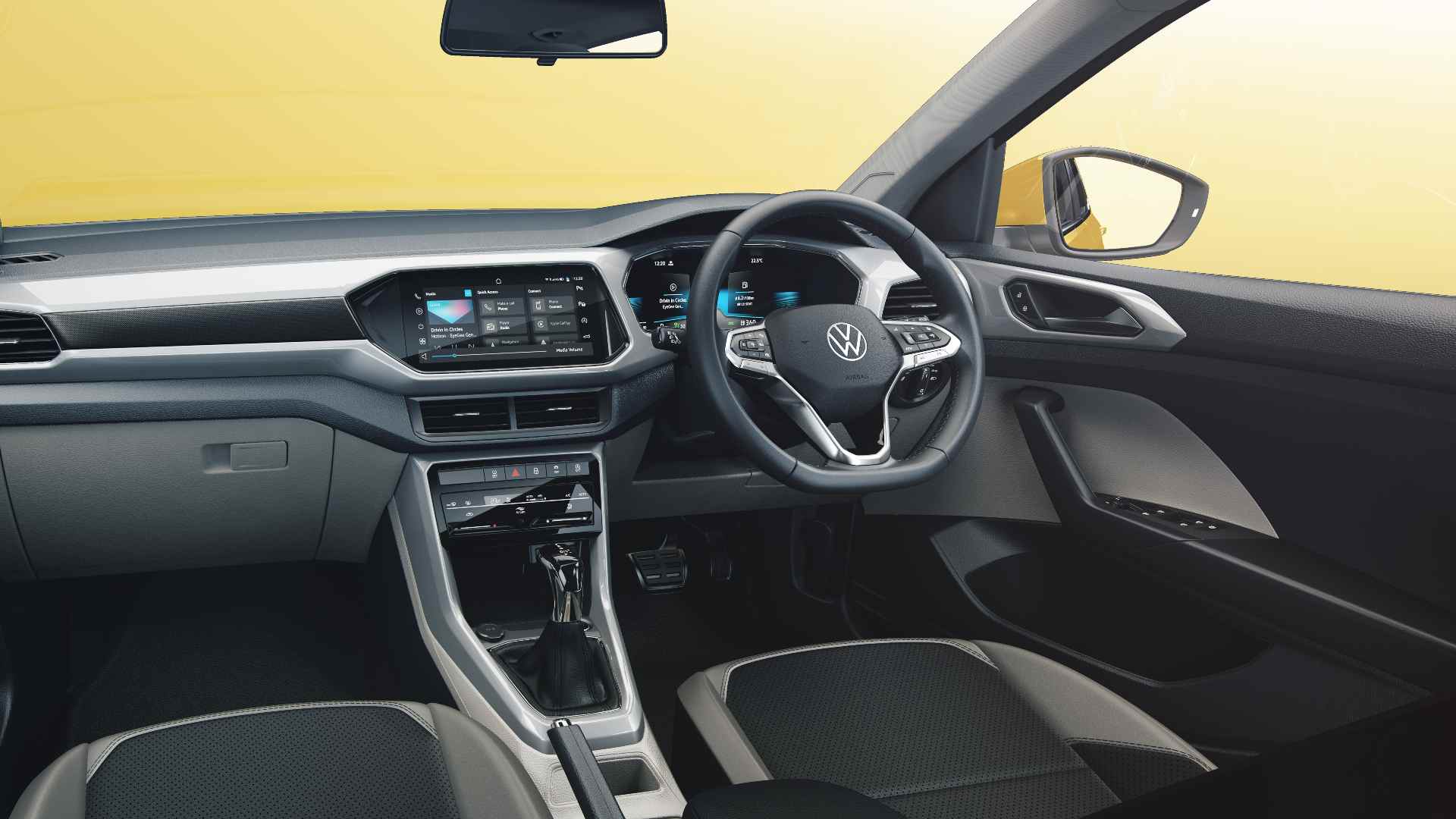 The Volkswagen Taigun will aim to one-up the Skoda Kushaq with its digital instruments display. Image: Volkswagen