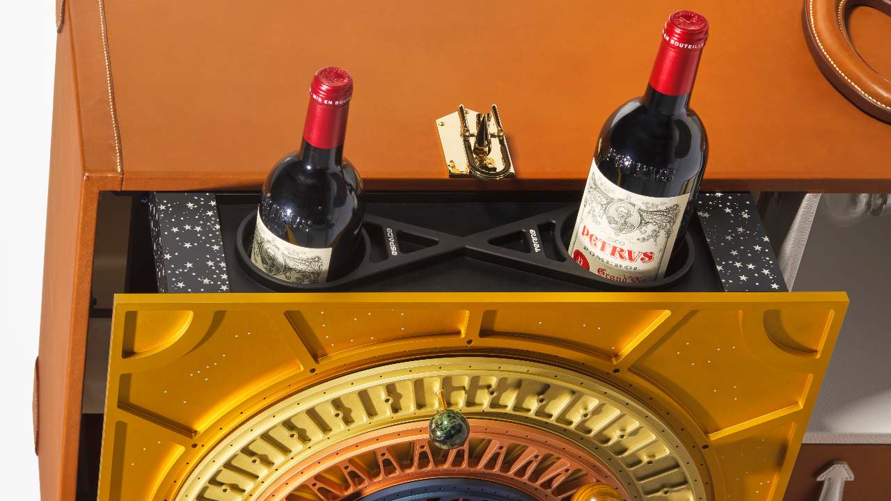 A bottle of Petrus 2000, that spent almost 440 days in space, is up for grabs in a private sale. Image credit: Christie's