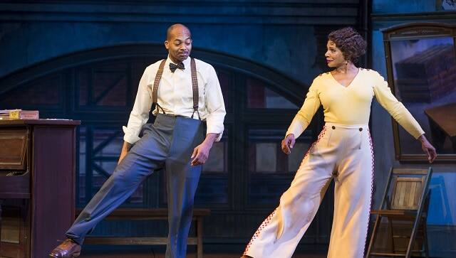 Brandon Victor Dixon and Audra McDonald in the musical Shuffle Along at the Music Box Theater in New York, 21 April, 2016. (Sara Krulwich/The New York Times) 
