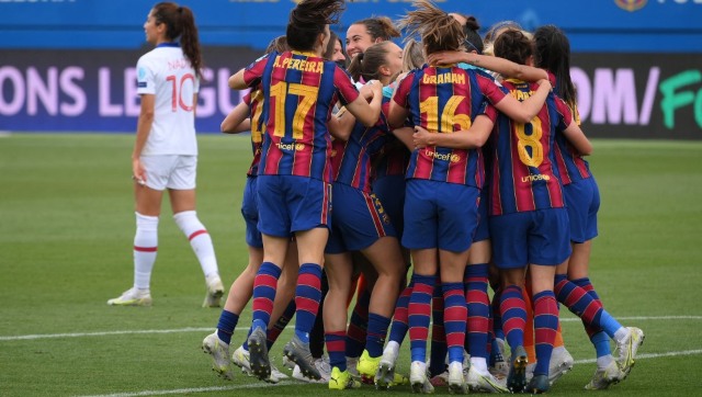 Primera Division: Unbeaten Barcelona claim second consecutive title with eight games to spare Primera Division: Unbeaten Barcelona claim second consecutive title with eight games to spare