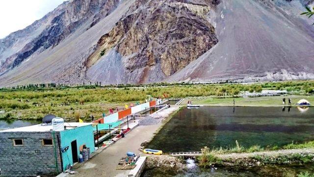 A fish farm in Birgal village, where waste from about 30 fish farms flows into the Ghizer river (Image: PM Baigel)