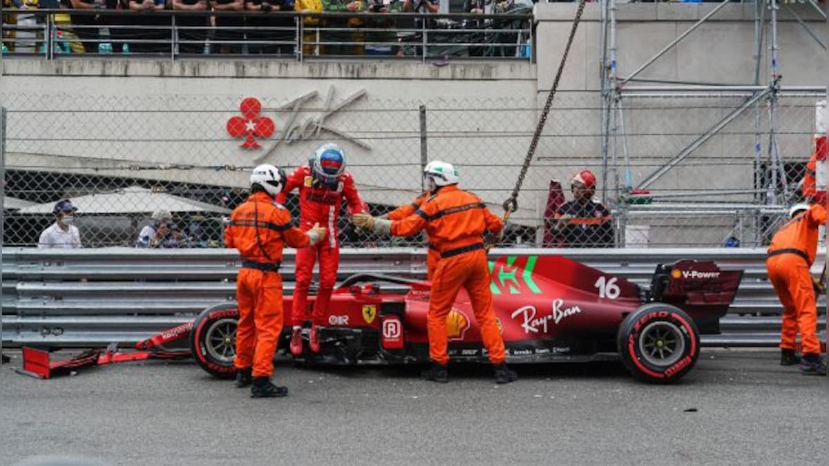 Formula 1 2021: Monaco GP polesitter Charles Leclerc faces anxious wait over crash-damaged Ferrari