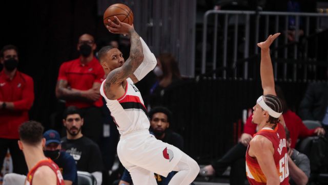 NBA: Damian Lillard hits eight 3-pointers, ties NBA playoff record for half NBA: Damian Lillard hits eight 3-pointers, ties NBA playoff record for half
