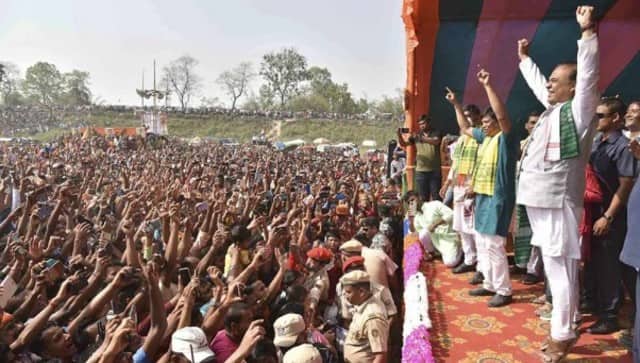 BJP leader and Assam minister Himanta Biswa Sarma during an election campaign rally. PTI