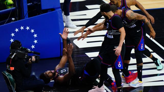 NBA: 76ers' Joel Embiid 'Thrusts the Process' and pays tribute to WWE stars NBA: 76ers' Joel Embiid 'Thrusts the Process' and pays tribute to WWE stars