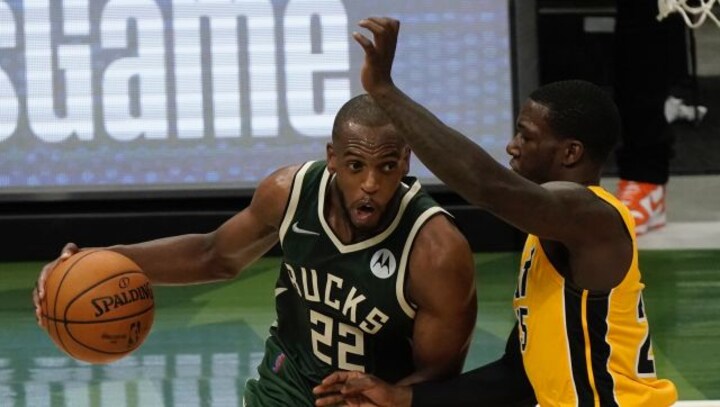NBA Playoffs: Khris Middleton winner lifts Bucks over Heat, Nets rally to beat Celtics