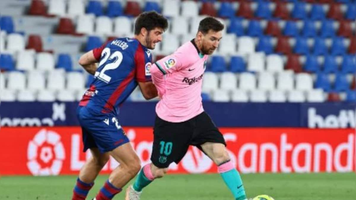 LaLiga: Lionel Messi nets brilliant volley but Barcelona's title hopes hanging by a thread after draw against Levante