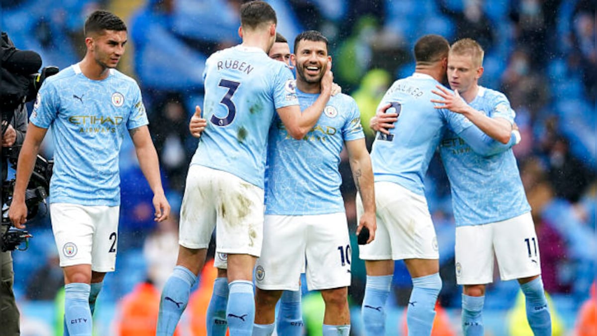 Premier League: Sergio Aguero scores twice in Everton rout to end Manchester City stint on high