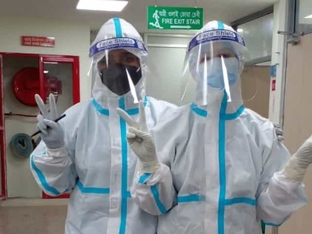 Doctors wearing PPE kits at the Gauhati Medical College and Hospital in Guwahati in Assam. Image courtesy: Dr Chayanika Choudhury