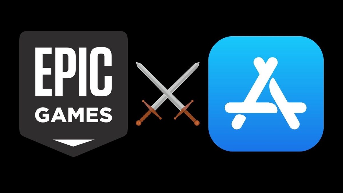 App Store vs Epic Games. Concept. App Store icon seen on ipad and Epic Games  Fortnight icon seen on android phone. Selective focus. Stafford, UK, May  Stock Photo - Alamy
