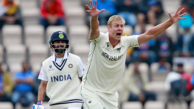 Kyle Jamieson was prolific with the ball for New Zealand, with spells of 5/31 and 2/30 in the two innings, wherein he accounted for skipper Virat Kohli on both occasions. He was also adjudged the Player of the Match. AP 