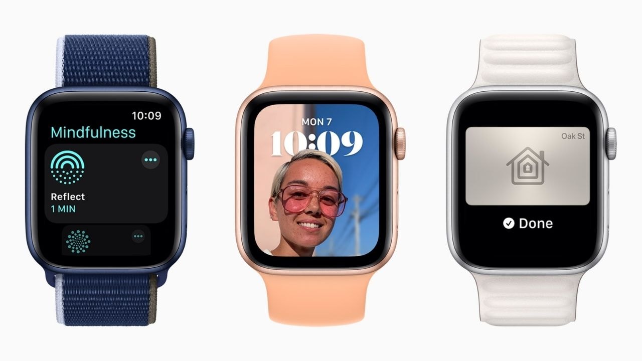WatchOS 8 now lets you customise watch face – to some extent. Image: Apple