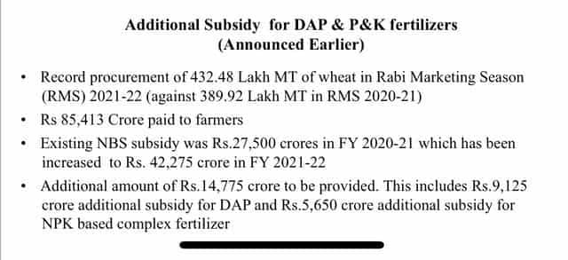 Sitharaman said Rs 85,413 crore was paid to farmers. PIB