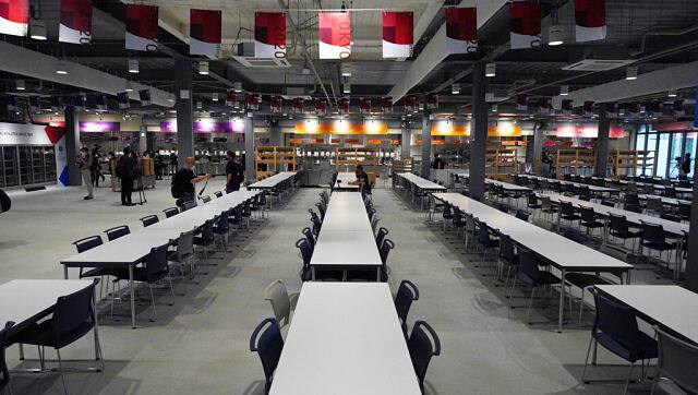 The main dining hall at the Tokyo 2020 Olympic and Paralympic Village. There will also be a special “casual dining area” that will serve famous Japanese dishes from okonomiyaki (a savory pancake) to rice balls to teppanyaki (dishes cooked on an iron grill). AP Photo