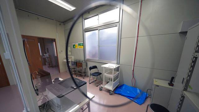 A room of 'Fever Clinic' is seen at the Tokyo 2020 Olympic and Paralympic Village. a prefabricated complex of isolation rooms inside the sprawling village on Tokyo Bay. This is where PCR tests will be given to athletes or staff suspected of carrying COVID-19. AP Photo 
