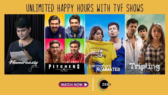 ZEE5 partners with TVF to stream Originals, new seasons of Pitchers, Tripling, Humorously Yours ZEE5 partners with TVF to stream Originals, new seasons of Pitchers, Tripling, Humorously Yours