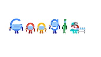 Today's Google Doodle is an adorable reminder to wear a mask and get vaccinated