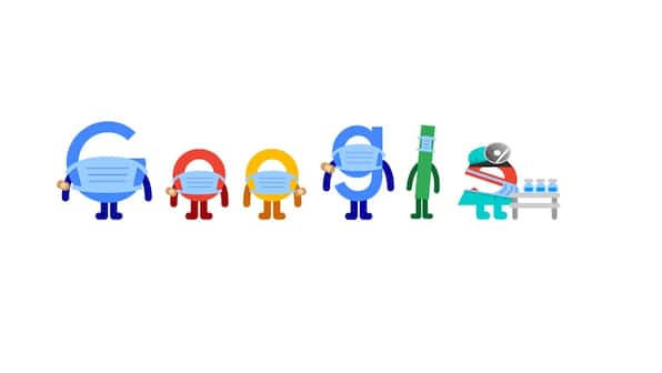 Today's Google Doodle is an adorable reminder to wear a mask and get vaccinated