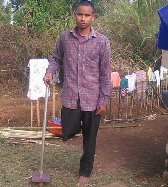 Siswifor Dkhar lost hid foot during a coal mining accident in Meghalaya. Image procured by Syeda Ambia Zahan