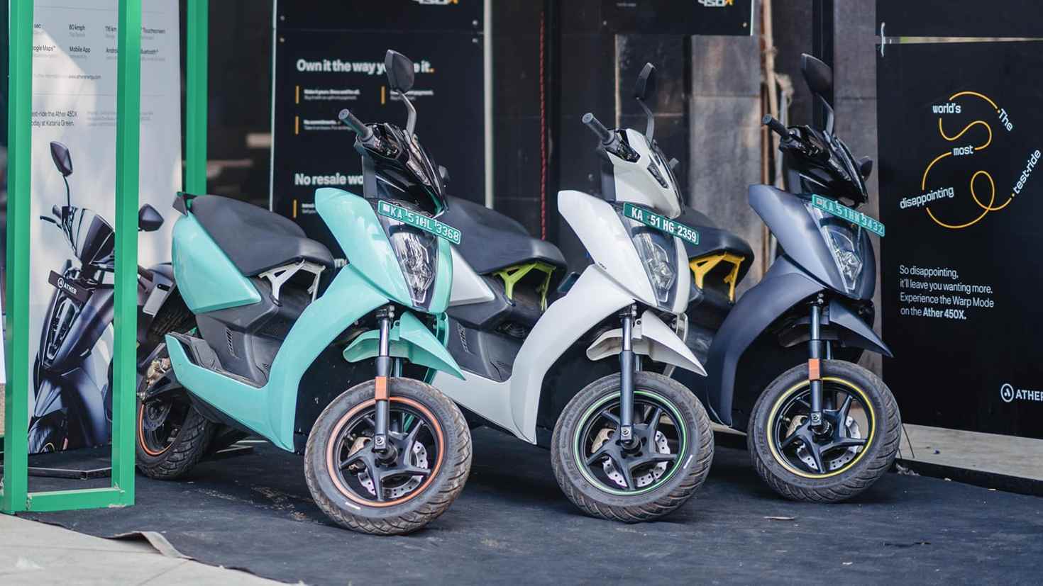 Prices of Ather Energy's 450 Plus and 450X scooters in Gujarat are set to drop by Rs 20,000. Image: Ather Energy